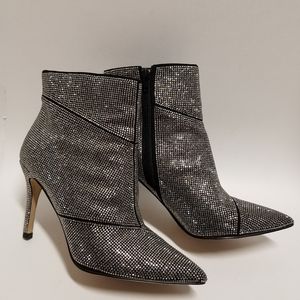 All Rhinestone Ankle Boots $180 Retail